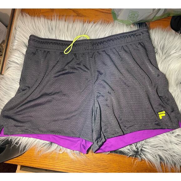 Fila Sport athletic shorts size XL womens gray purple - Picture 1 of 5